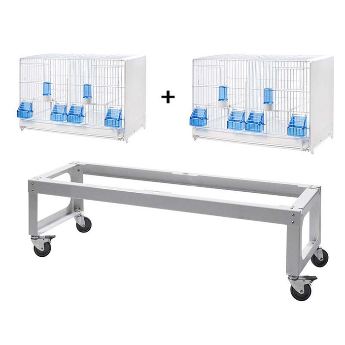 Breeding set of 8 cages + Stand on wheels