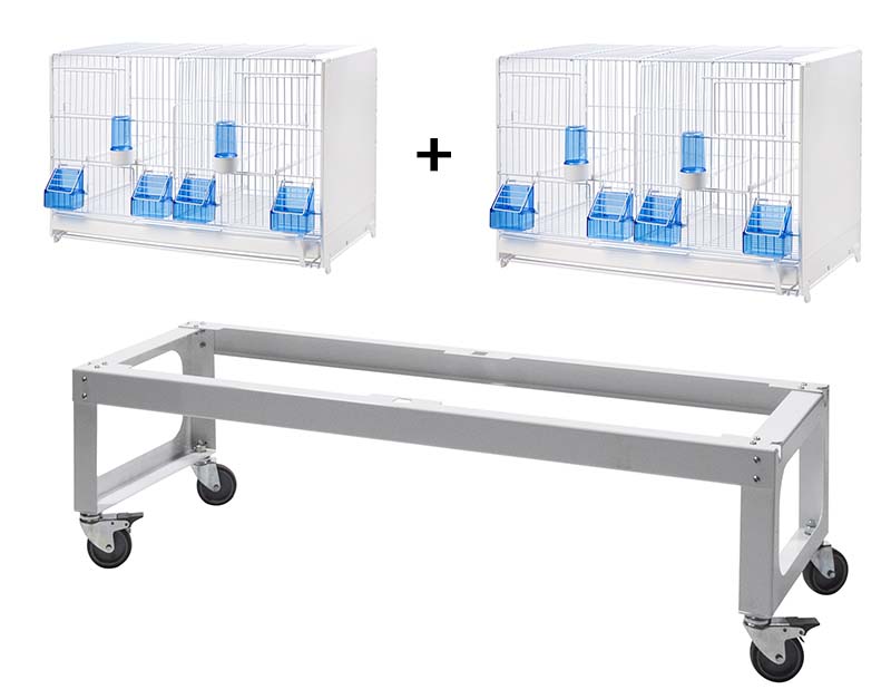 Breeding set of 8 cages + Stand on wheels