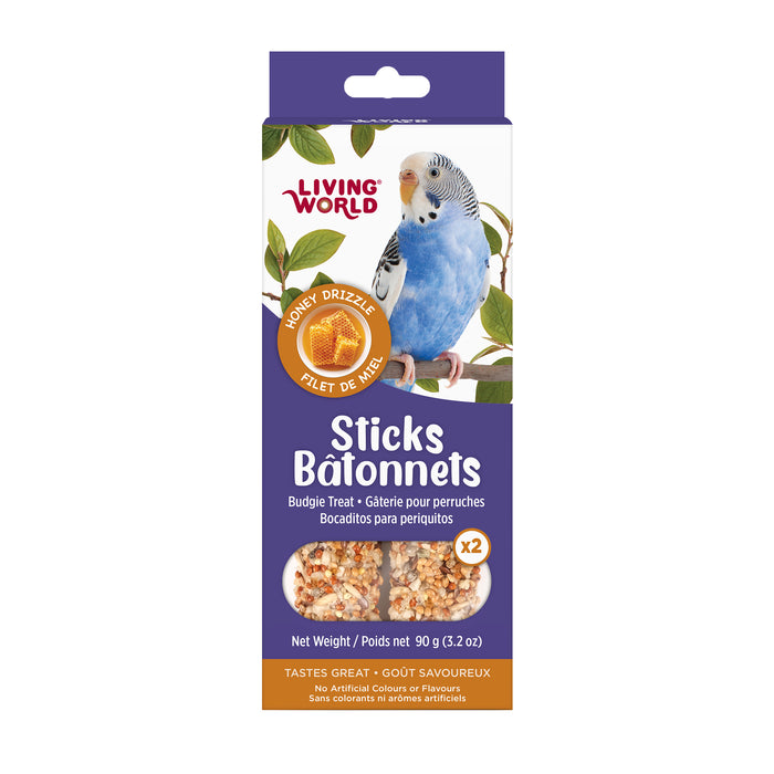 Budgie Treat Sticks -Living World  Sticks - Honey Drizzle - 2 pieces - 90 g (3.2 oz)