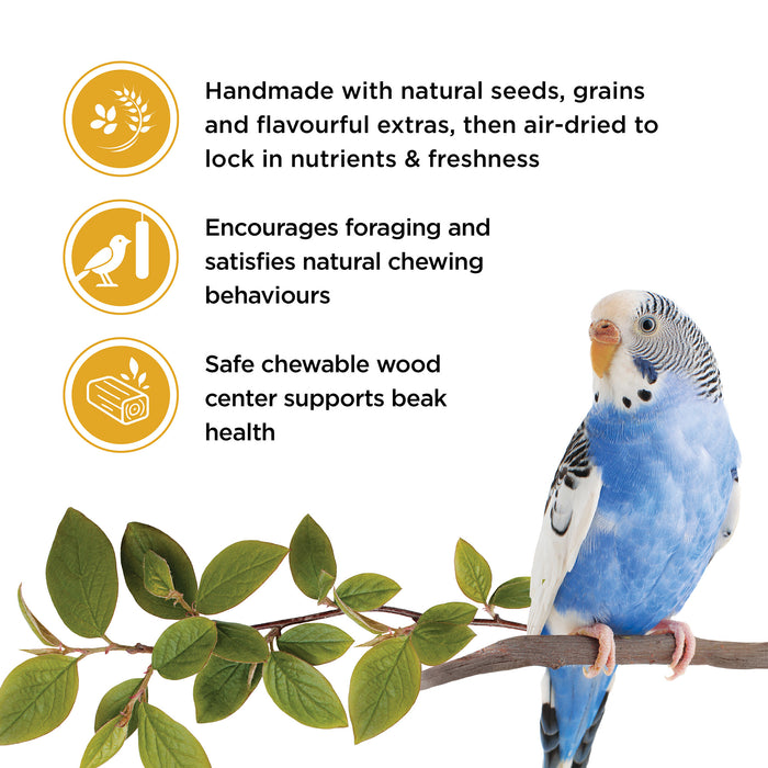 Budgie Treat Sticks - Living World Sticks - Egg Delight - 2 pieces - 80 g (2.8 oz)