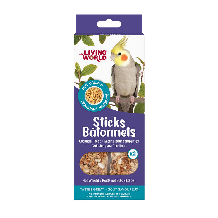 Cockatiel Treat Sticks - Living World Sticks - Nut Crunch - 2 pieces - 90 g (3.2 oz)