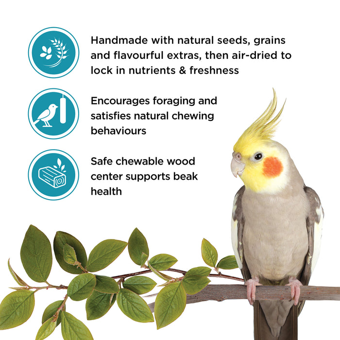 Cockatiel Treat Sticks - Living World Sticks - Nut Crunch - 2 pieces - 90 g (3.2 oz)