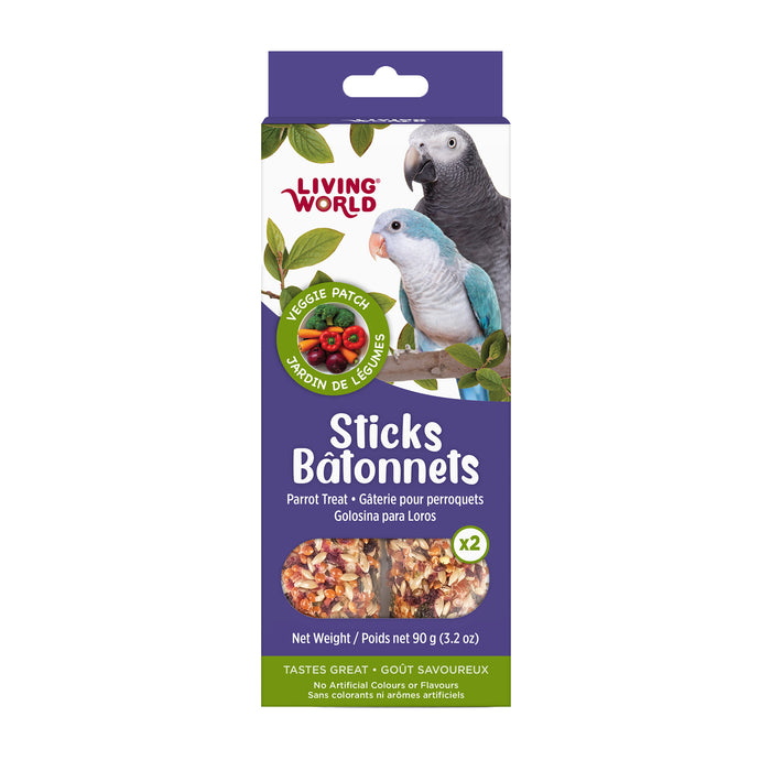 Parrot Treat Sticks - Living World Sticks - Veggie Patch - 2 pieces - 90 g (3.2 oz)