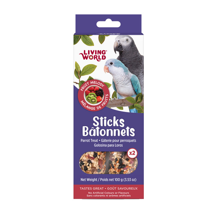 Parrot Treat Sticks - Living World Sticks - Fruit Melody - 2 pieces - 100 g (3.53 oz)