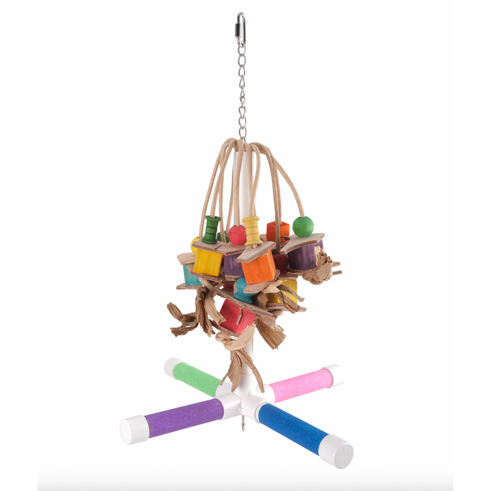 HARI ACTIVE.PLAY - 4-Way Perch Swing & Toy - 36.8 cm x 34.3 cm (14.5 x 13.5 in)