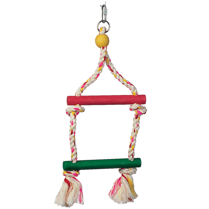 Living World Junglewood Bird Toy - 2-Step Rope Ladder - Small