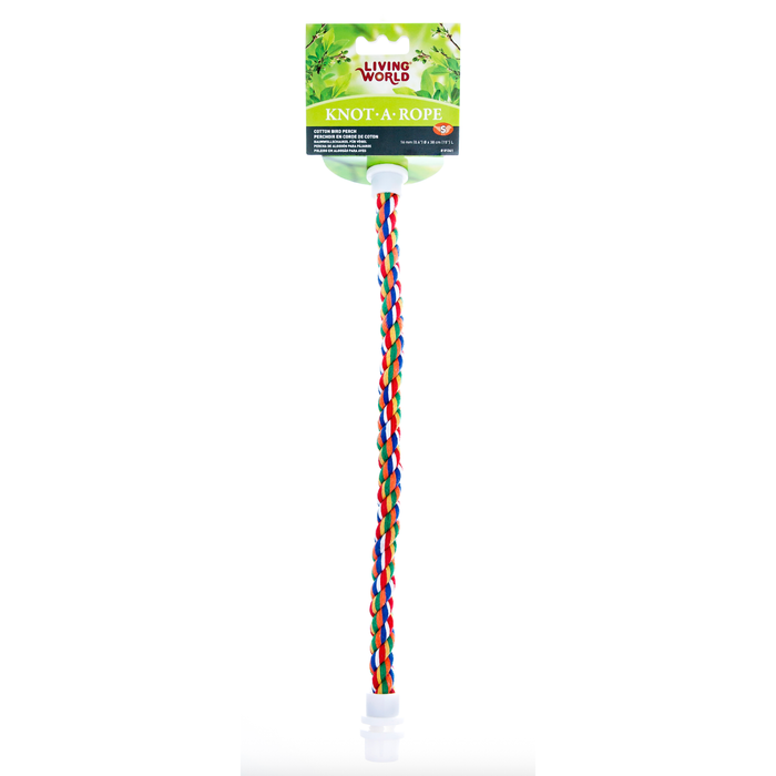 Living World Multi-Coloured Cotton Perch - 16 mm dia x 38 cm L
