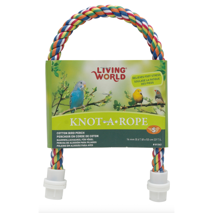 Living World Multi-Coloured Cotton Perch - 16 mm dia x 53 cm L