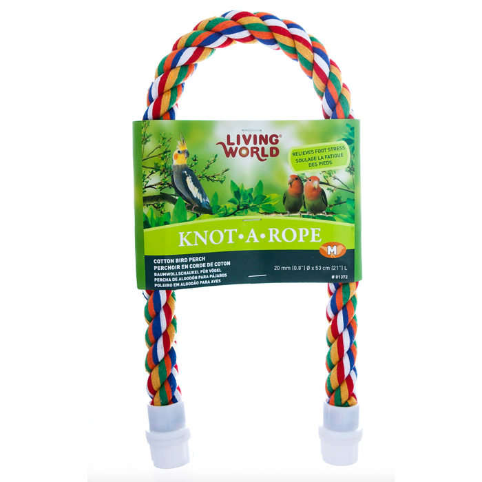 Living World Multi-Coloured Cotton Perch - 20 mm dia x 53 cm L