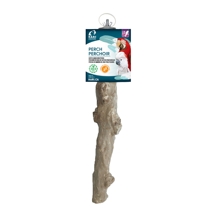 HARI Coffee Wood Bird Perch - Suitable for Large to Extra Large sized parrots - 42 cm (16.5 in)