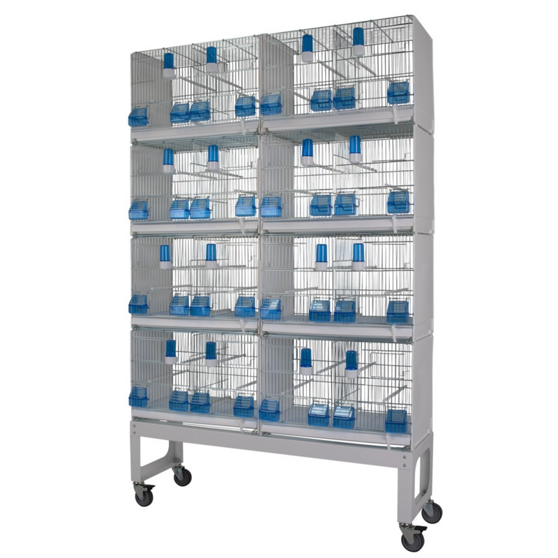 Breeding set of 8 cages + Stand on wheels — Aves Canada