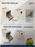 Nesting box for lovebirds and budgies